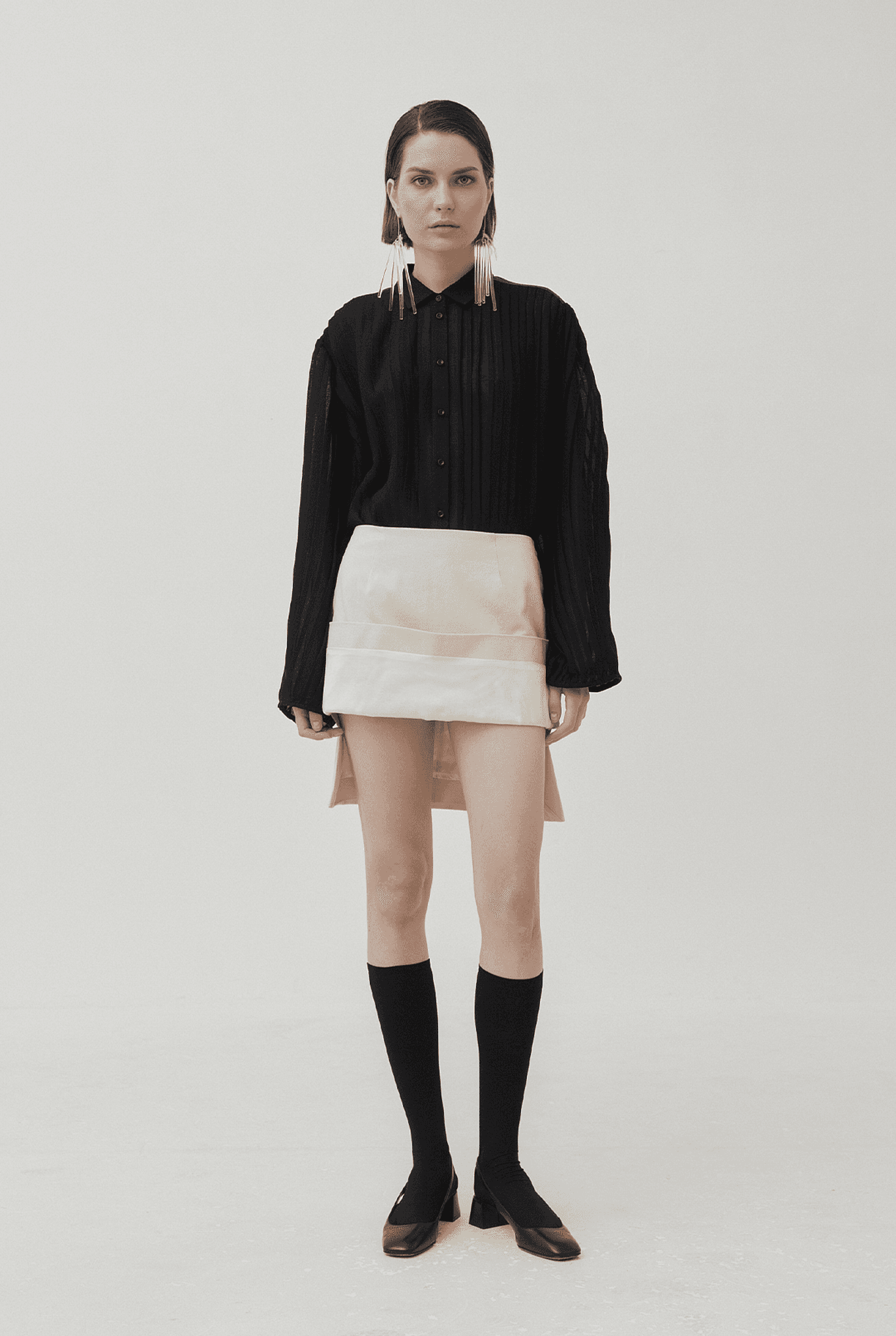 'ANCA' TUCKED HEM SKIRT